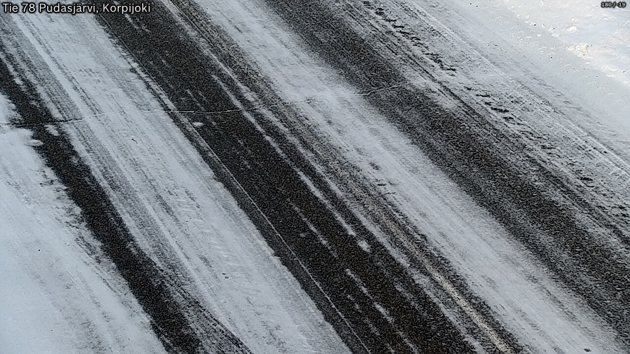 Weather Camera Image Väg 78 Pudasjärvi, Korpijoki, Pudasjärvi, Pohjois-Pohjanmaa