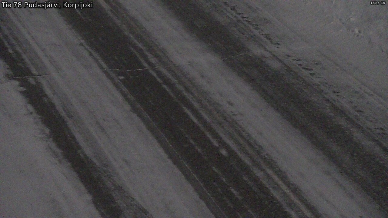 Weather Camera Image Väg 78 Pudasjärvi, Korpijoki, Pudasjärvi, Pohjois-Pohjanmaa