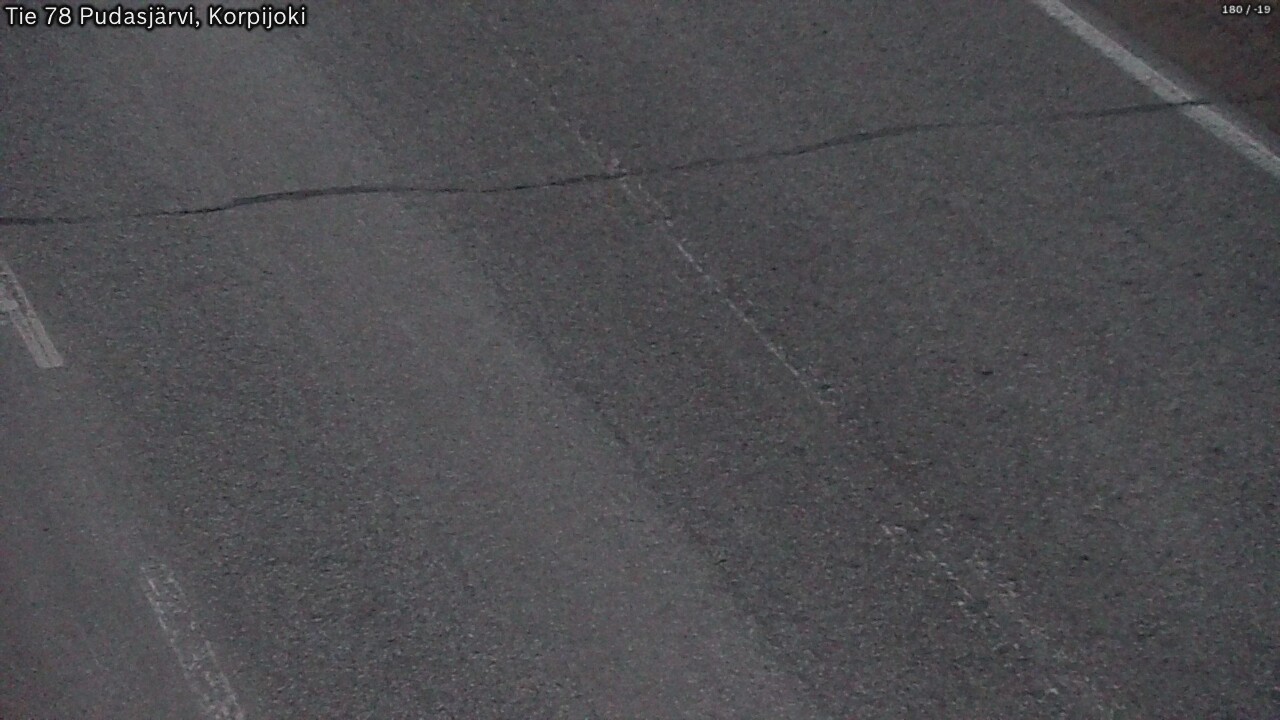Weather Camera Image Väg 78 Pudasjärvi, Korpijoki, Pudasjärvi, Pohjois-Pohjanmaa