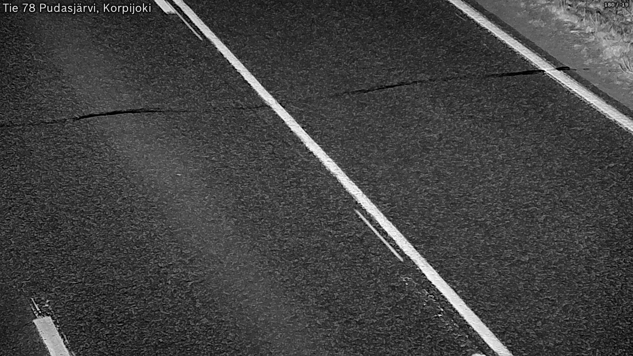 Weather Camera Image Road 78 Pudasjärvi, Korpijoki, Pudasjärvi, Pohjois-Pohjanmaa