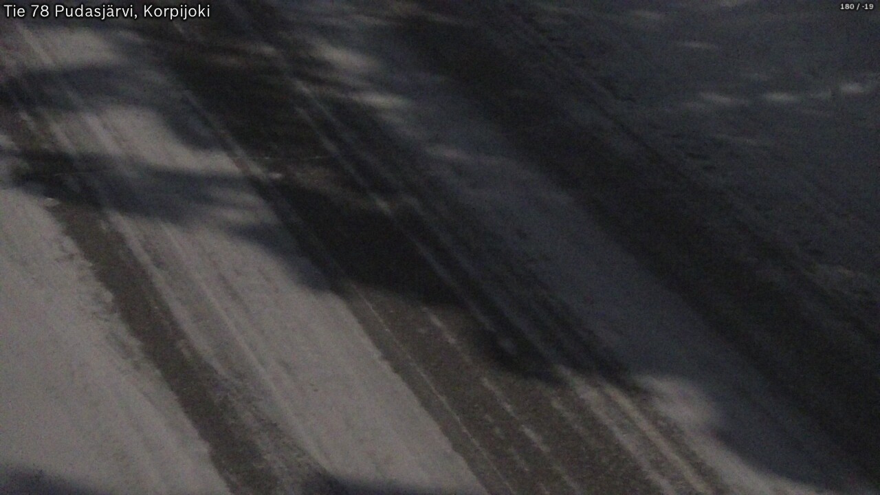 Weather Camera Image Väg 78 Pudasjärvi, Korpijoki, Pudasjärvi, Pohjois-Pohjanmaa