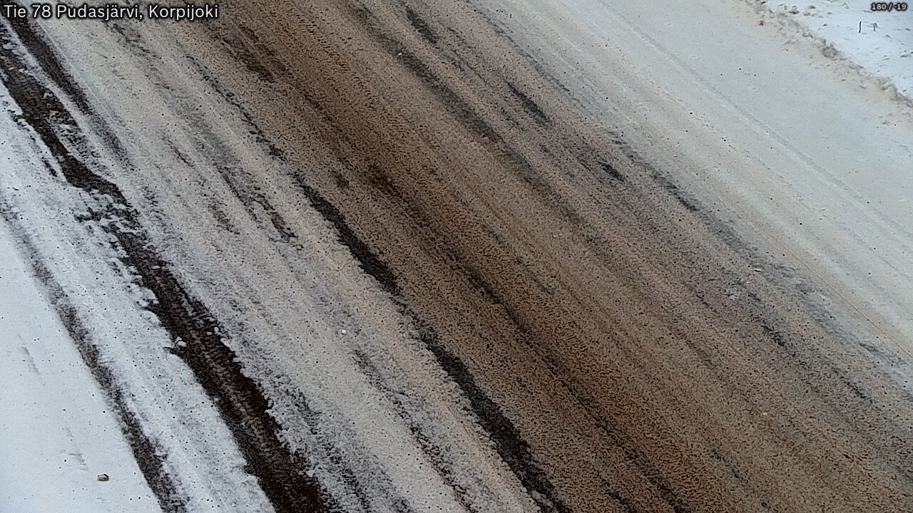 Weather Camera Image Väg 78 Pudasjärvi, Korpijoki, Pudasjärvi, Pohjois-Pohjanmaa
