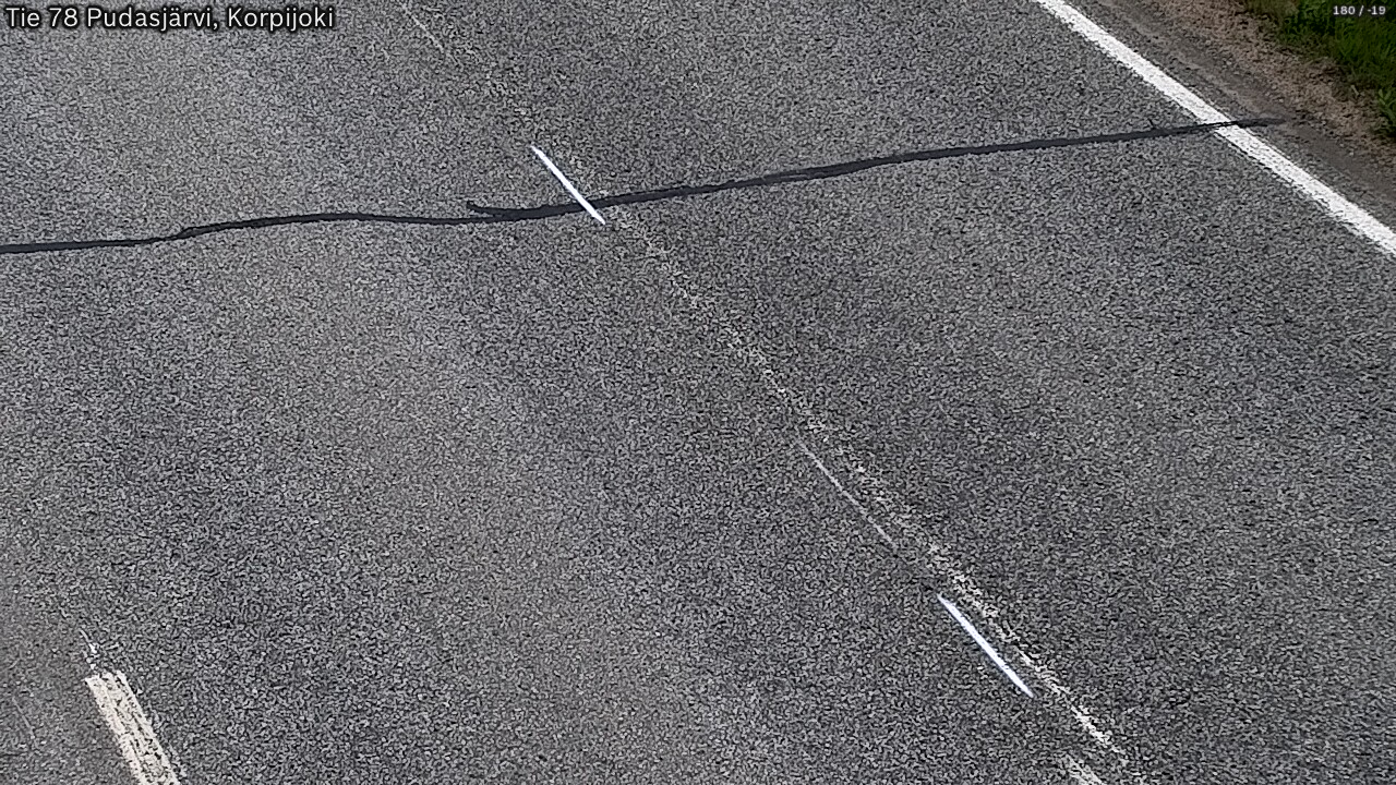 Weather Camera Image Väg 78 Pudasjärvi, Korpijoki, Pudasjärvi, Pohjois-Pohjanmaa