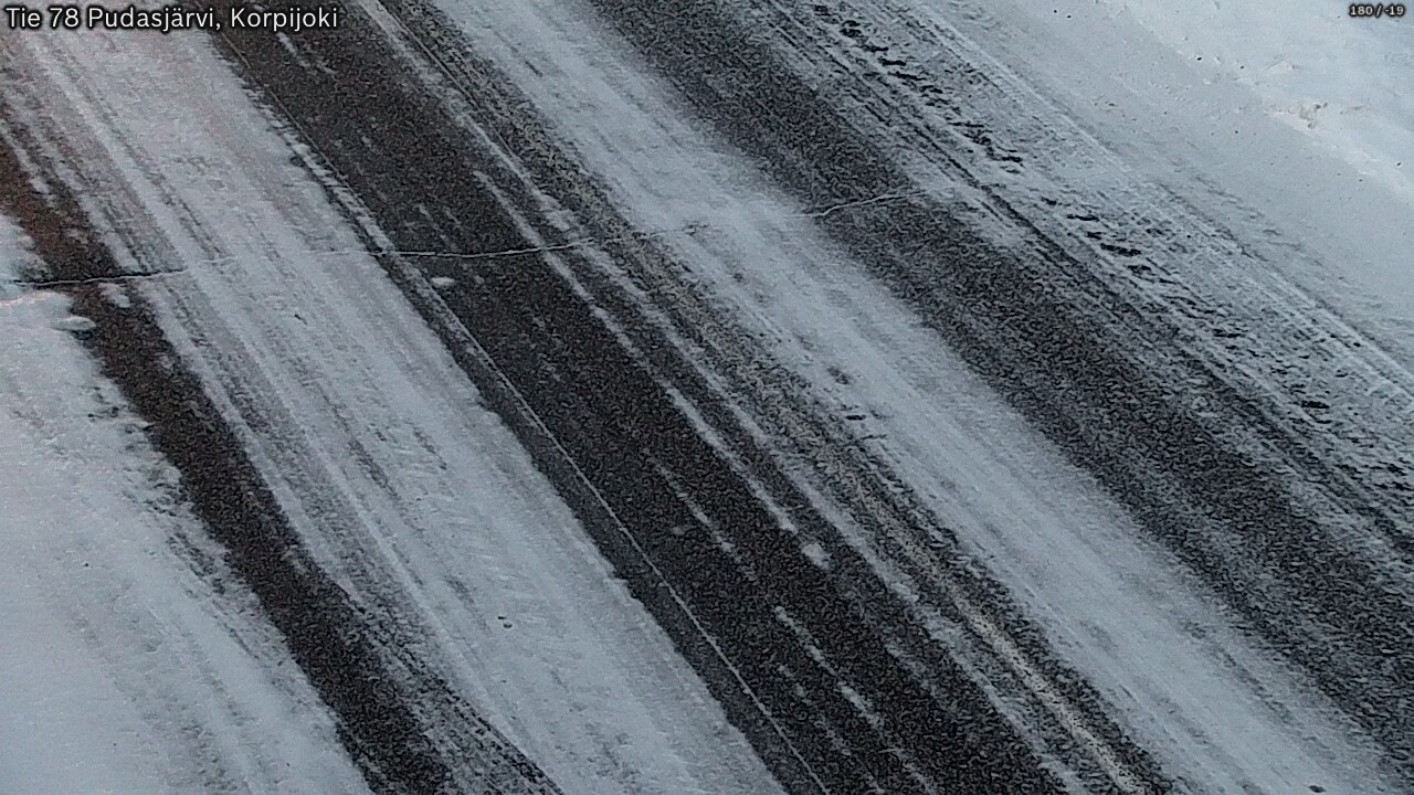 Weather Camera Image Väg 78 Pudasjärvi, Korpijoki, Pudasjärvi, Pohjois-Pohjanmaa