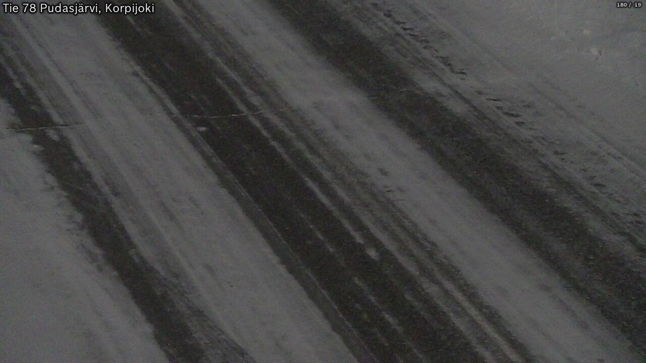 Weather Camera Image Väg 78 Pudasjärvi, Korpijoki, Pudasjärvi, Pohjois-Pohjanmaa