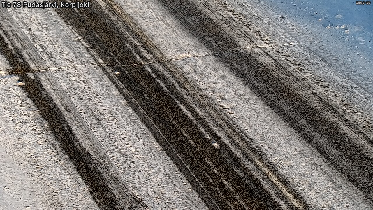Weather Camera Image Väg 78 Pudasjärvi, Korpijoki, Pudasjärvi, Pohjois-Pohjanmaa