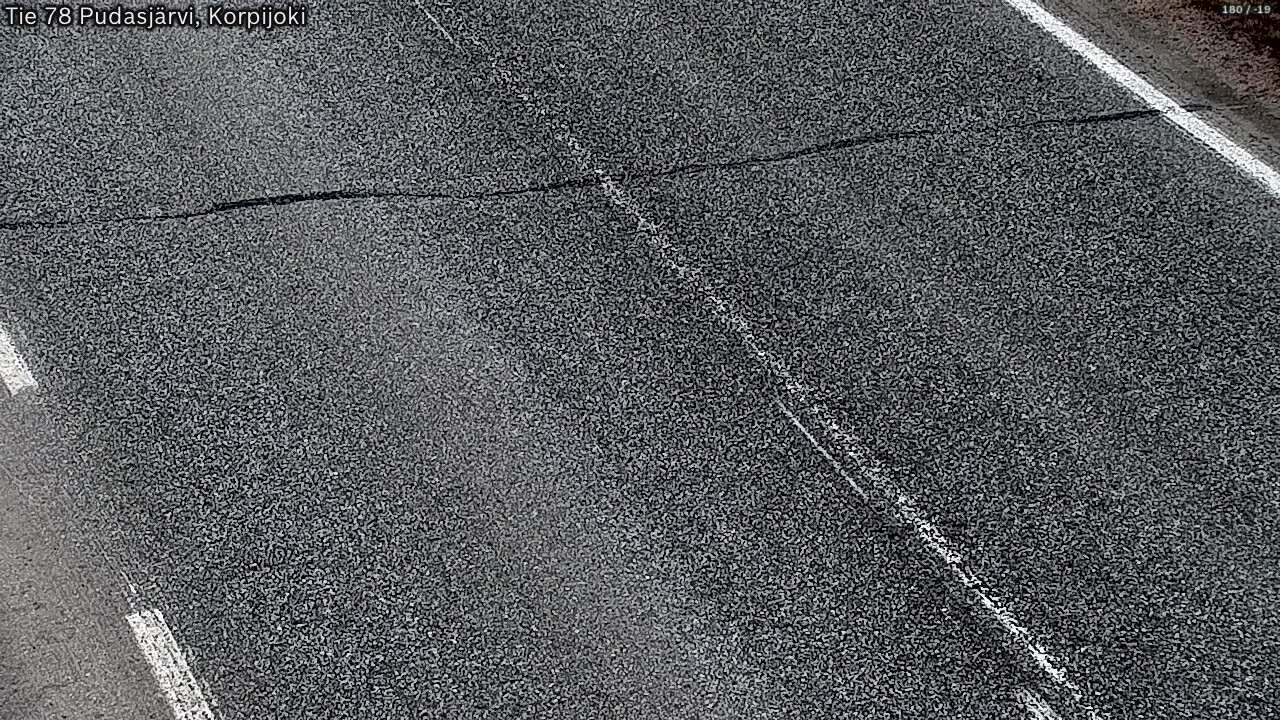 Weather Camera Image Väg 78 Pudasjärvi, Korpijoki, Pudasjärvi, Pohjois-Pohjanmaa