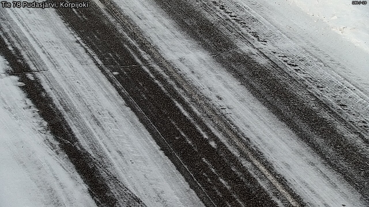 Weather Camera Image Väg 78 Pudasjärvi, Korpijoki, Pudasjärvi, Pohjois-Pohjanmaa