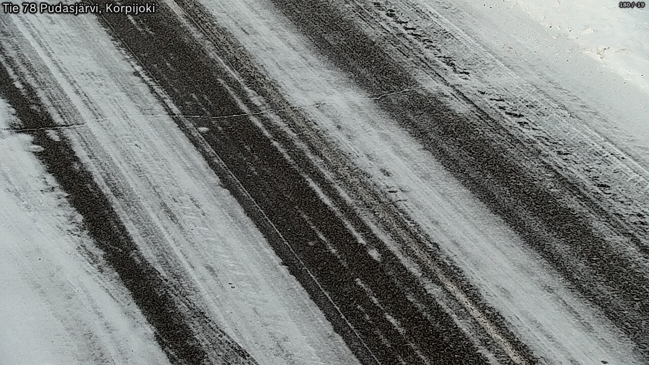 Weather Camera Image Väg 78 Pudasjärvi, Korpijoki, Pudasjärvi, Pohjois-Pohjanmaa