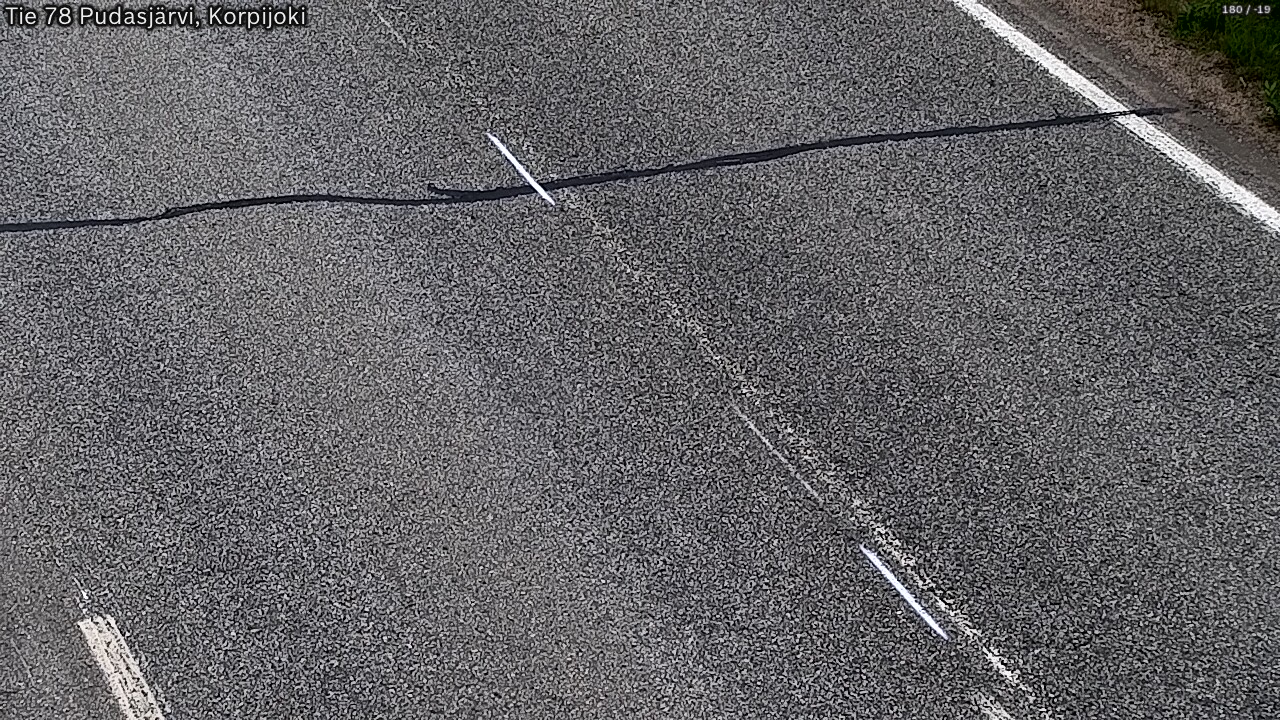 Weather Camera Image Väg 78 Pudasjärvi, Korpijoki, Pudasjärvi, Pohjois-Pohjanmaa