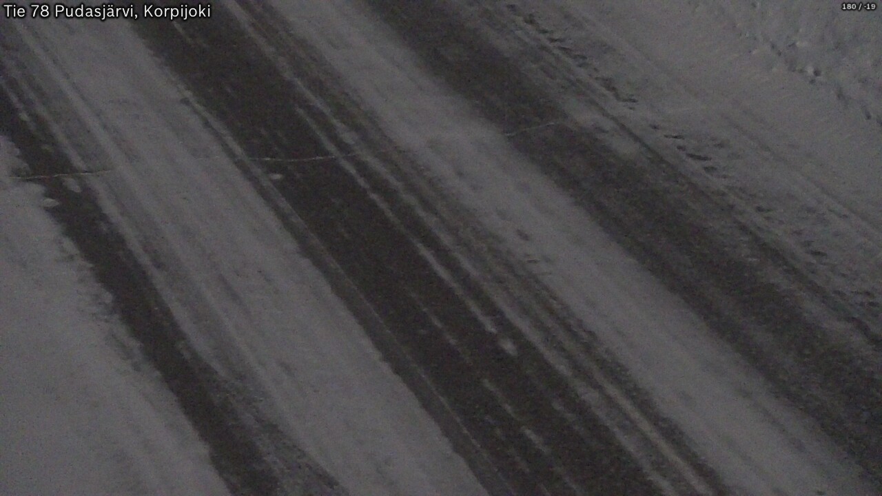 Weather Camera Image Väg 78 Pudasjärvi, Korpijoki, Pudasjärvi, Pohjois-Pohjanmaa