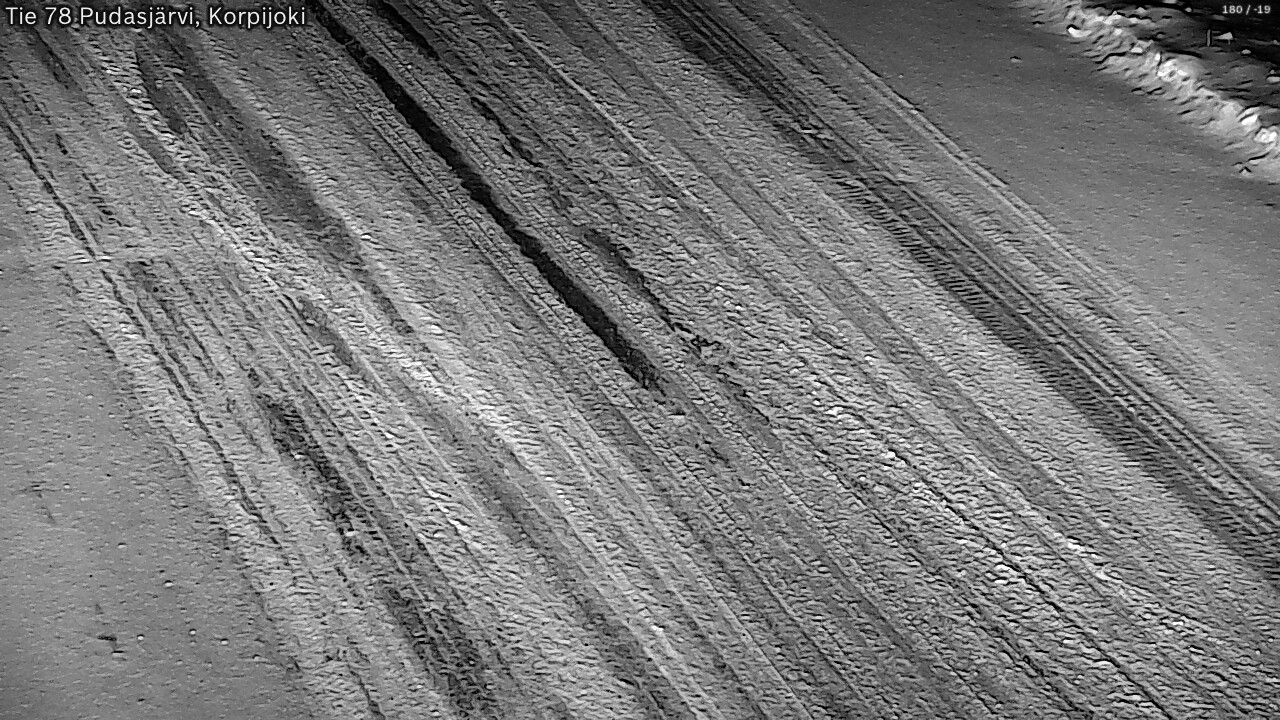 Weather Camera Image Road 78 Pudasjärvi, Korpijoki, Pudasjärvi, Pohjois-Pohjanmaa