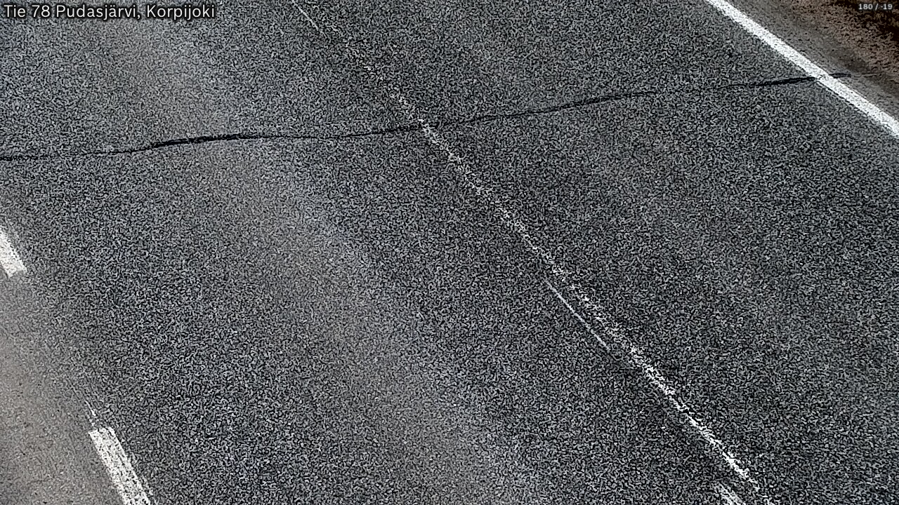 Weather Camera Image Väg 78 Pudasjärvi, Korpijoki, Pudasjärvi, Pohjois-Pohjanmaa