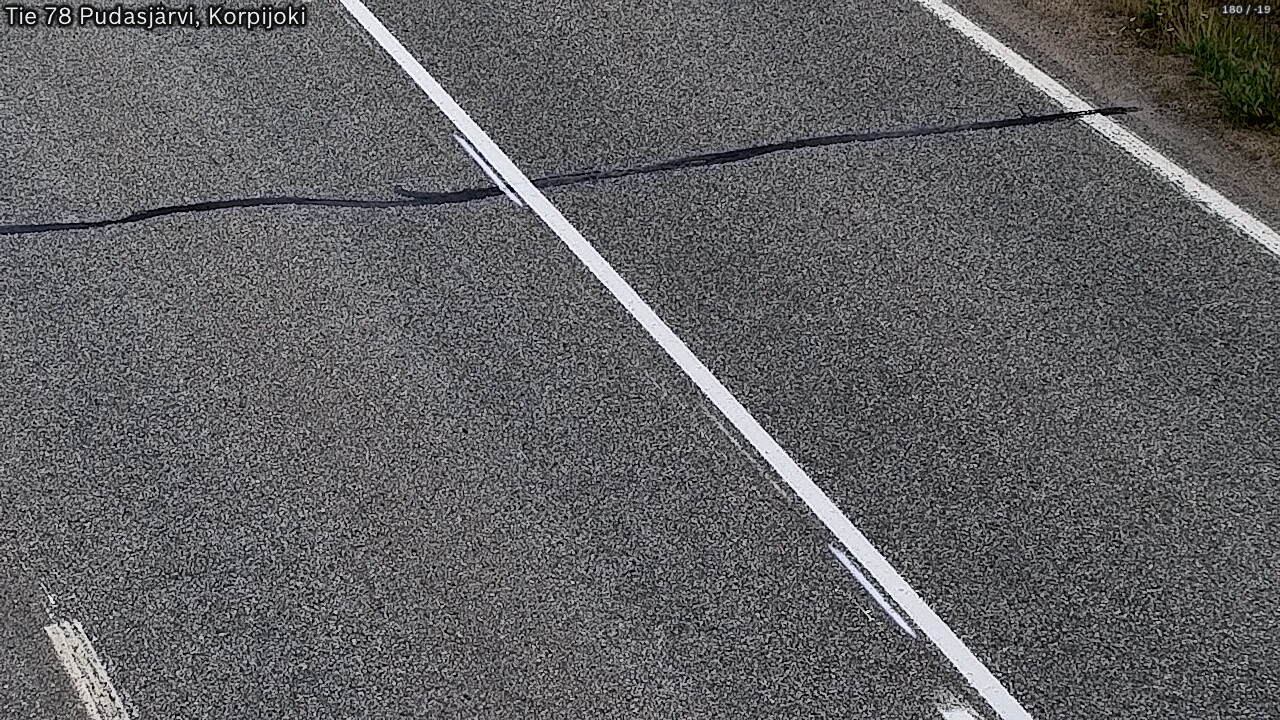 Weather Camera Image Väg 78 Pudasjärvi, Korpijoki, Pudasjärvi, Pohjois-Pohjanmaa