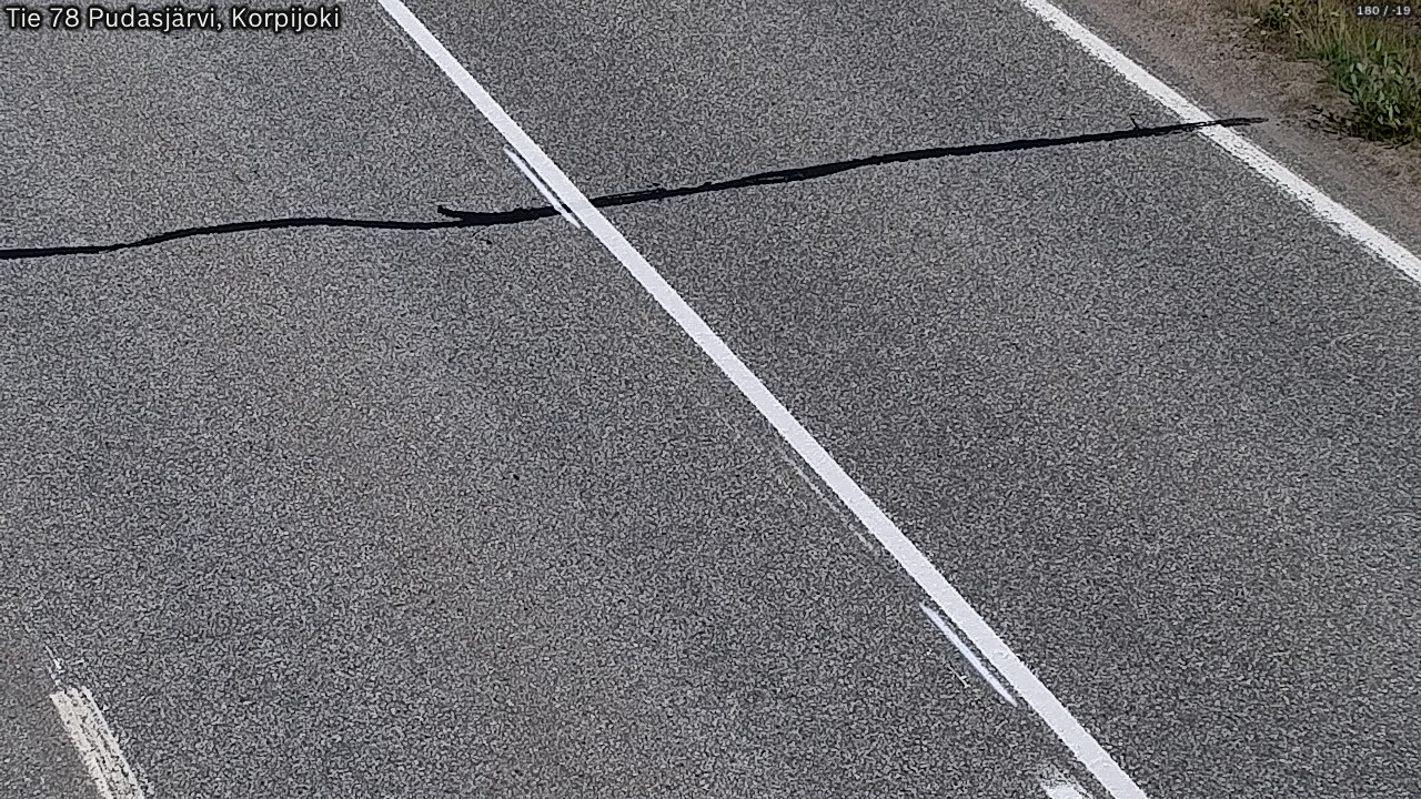 Weather Camera Image Väg 78 Pudasjärvi, Korpijoki, Pudasjärvi, Pohjois-Pohjanmaa