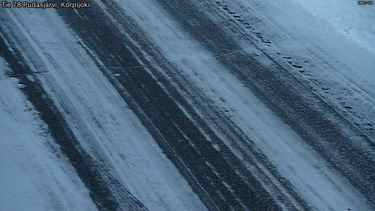 Weather Camera Image Väg 78 Pudasjärvi, Korpijoki, Pudasjärvi, Pohjois-Pohjanmaa