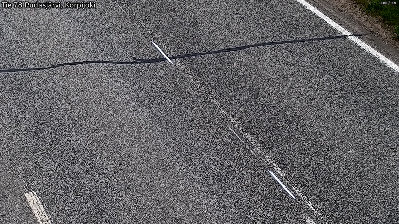 Weather Camera Image Väg 78 Pudasjärvi, Korpijoki, Pudasjärvi, Pohjois-Pohjanmaa