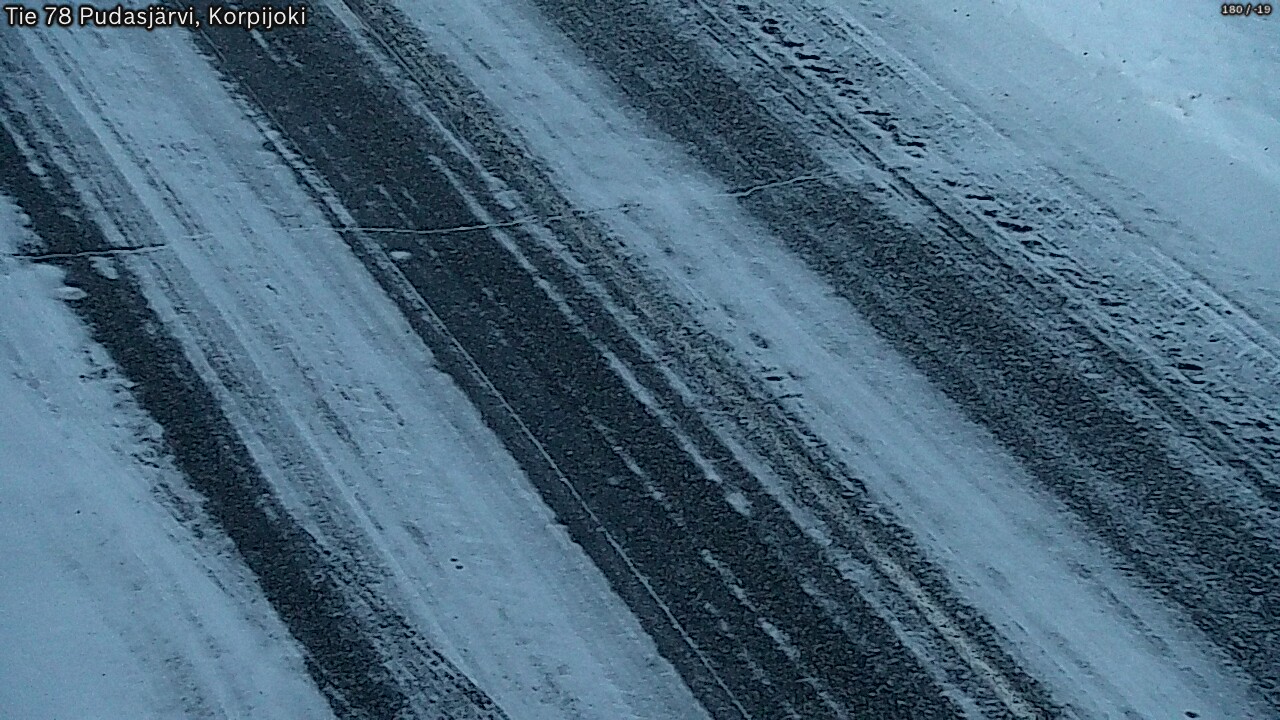 Weather Camera Image Väg 78 Pudasjärvi, Korpijoki, Pudasjärvi, Pohjois-Pohjanmaa