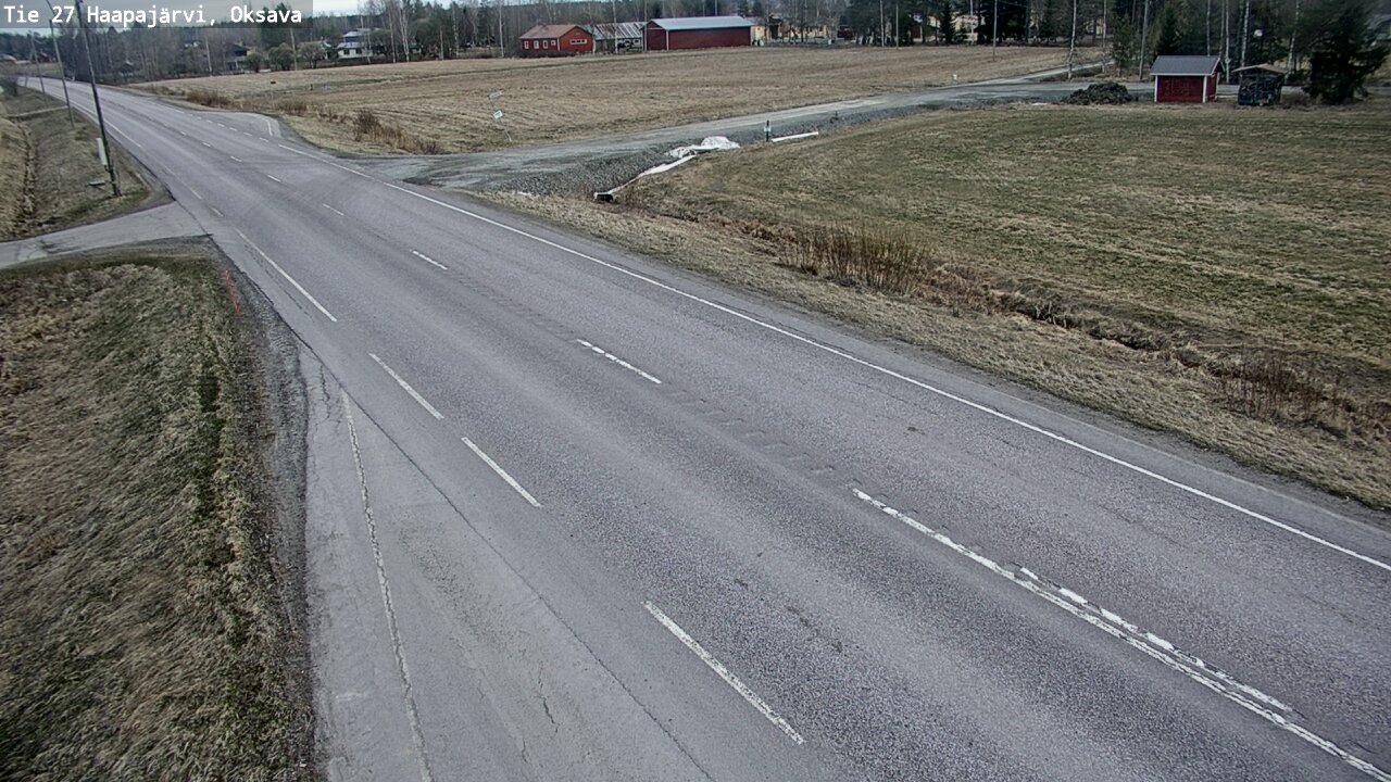 Weather Camera Image Väg 27 Haapajärvi, Oksava, Haapajärvi, Pohjois-Pohjanmaa