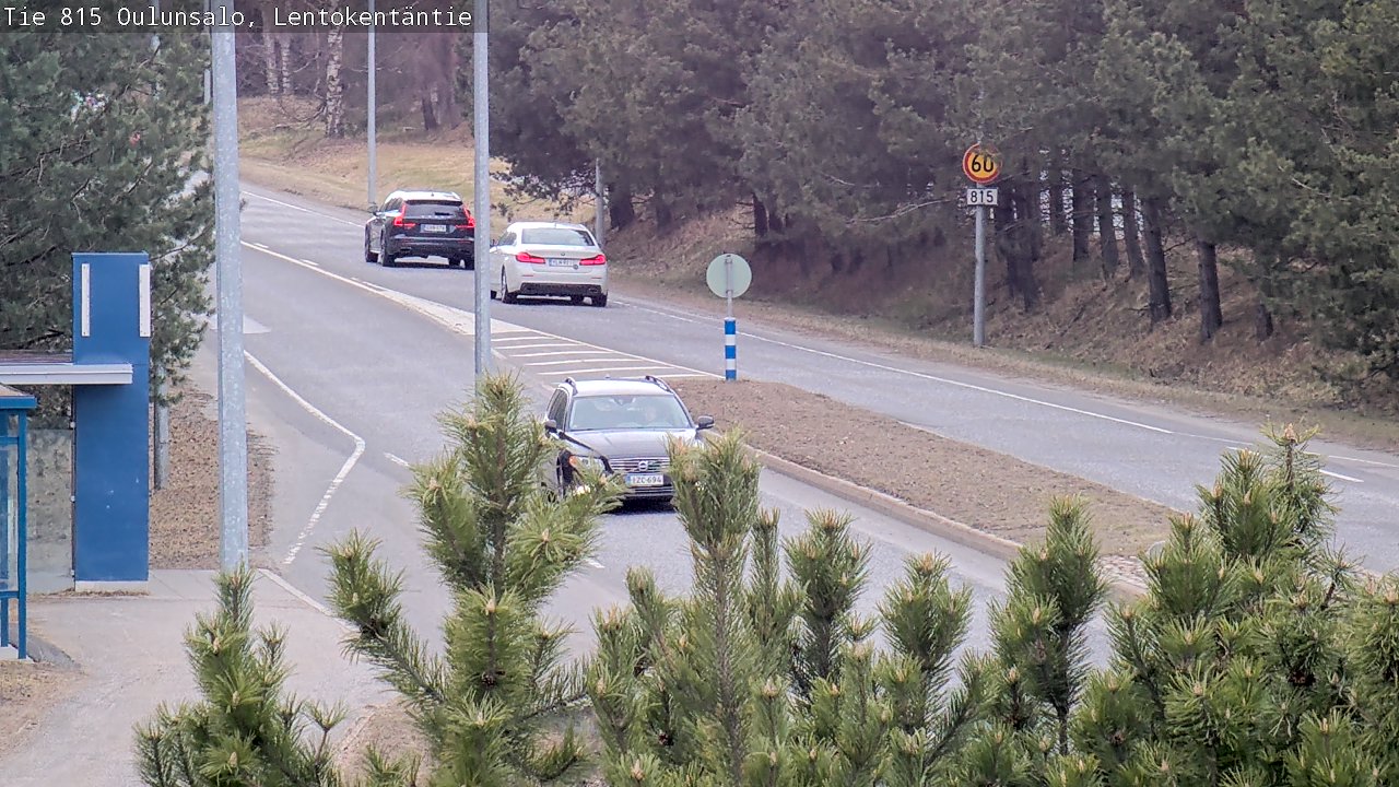Weather Camera Image Väg 816 Uleåsalo, Lentokentäntie, Oulu, Pohjois-Pohjanmaa