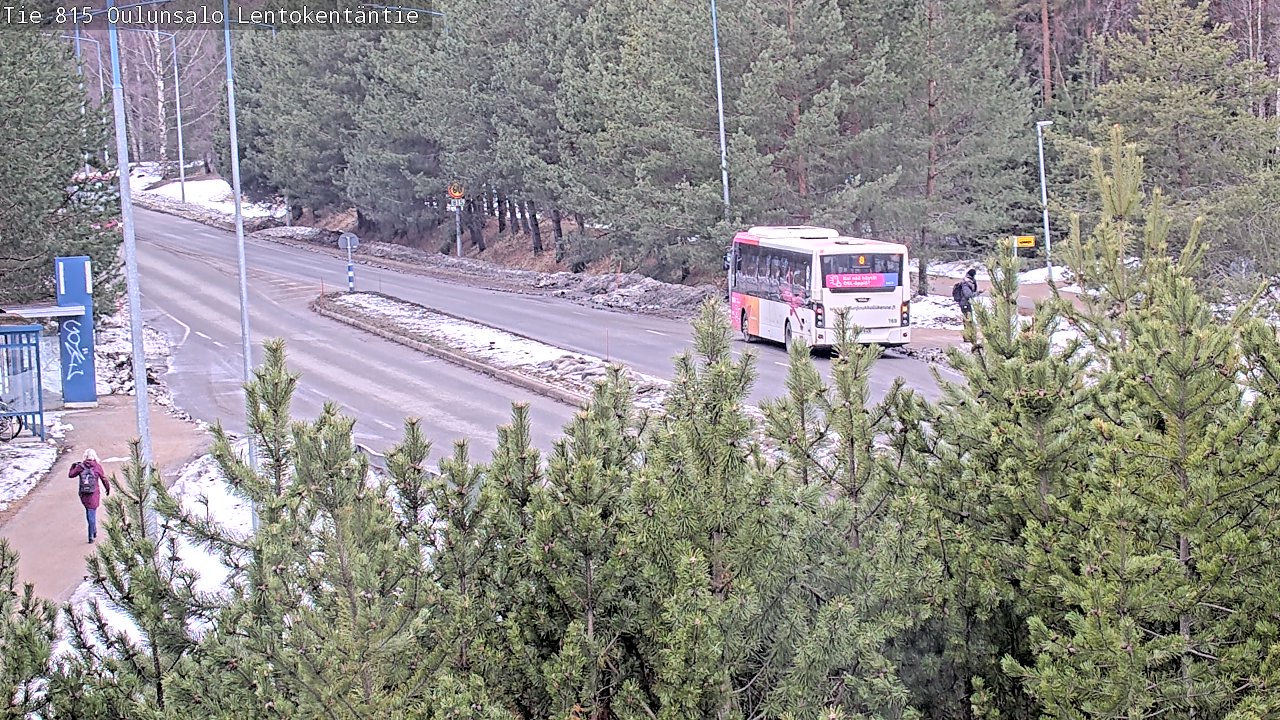 Weather Camera Image Väg 816 Uleåsalo, Lentokentäntie, Oulu, Pohjois-Pohjanmaa