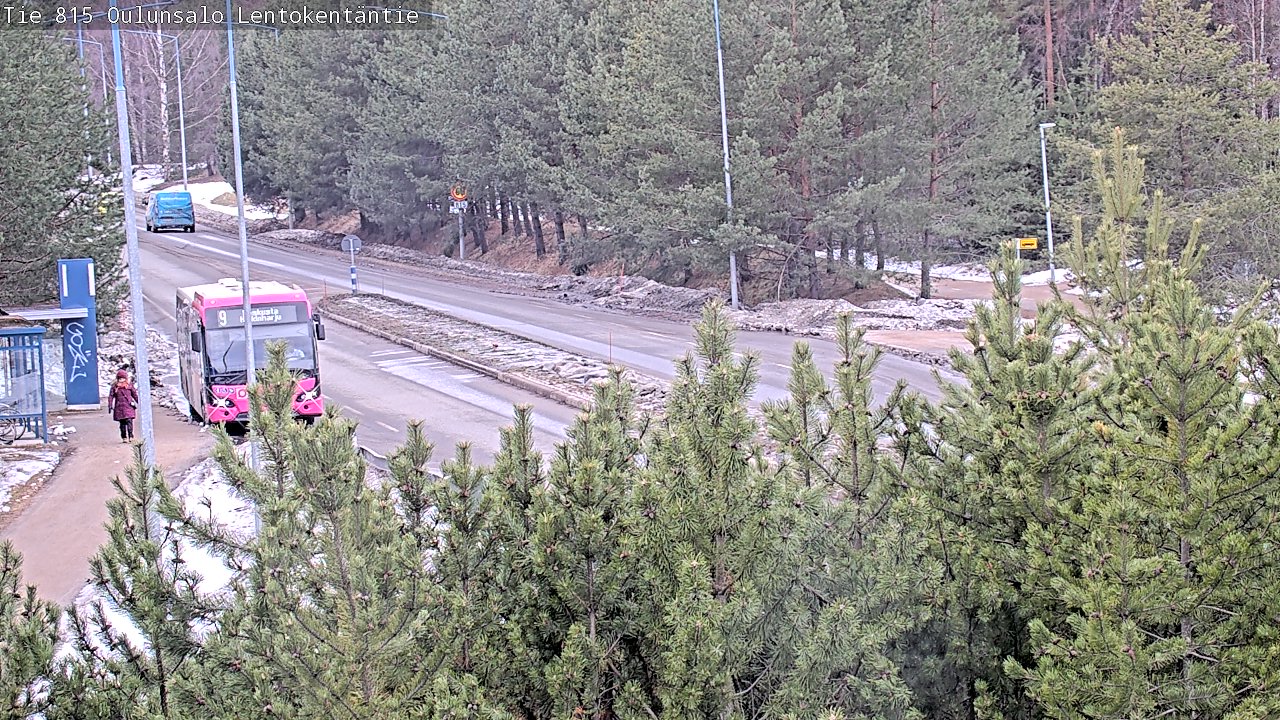 Weather Camera Image Väg 816 Uleåsalo, Lentokentäntie, Oulu, Pohjois-Pohjanmaa