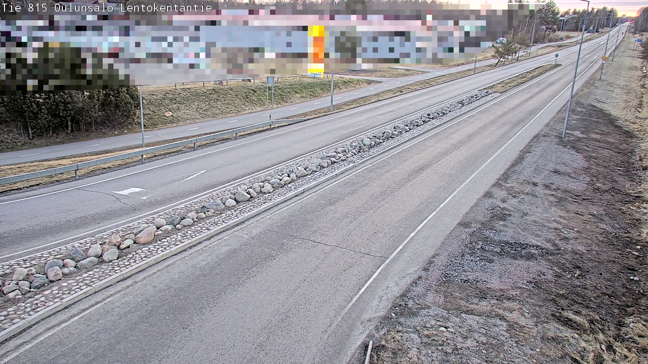 Weather Camera Image Väg 816 Uleåsalo, Lentokentäntie, Oulu, Pohjois-Pohjanmaa