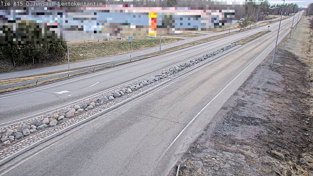 Weather Camera Image Väg 816 Uleåsalo, Lentokentäntie, Oulu, Pohjois-Pohjanmaa