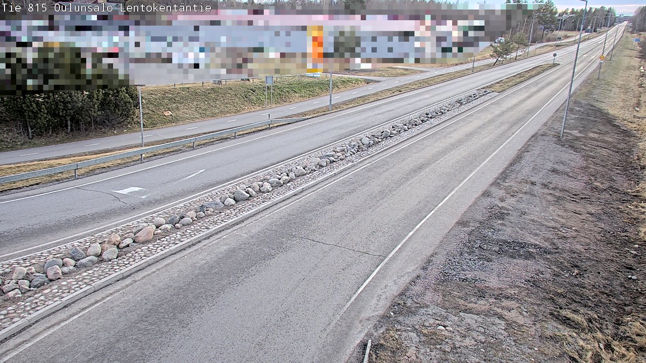 Weather Camera Image Väg 816 Uleåsalo, Lentokentäntie, Oulu, Pohjois-Pohjanmaa