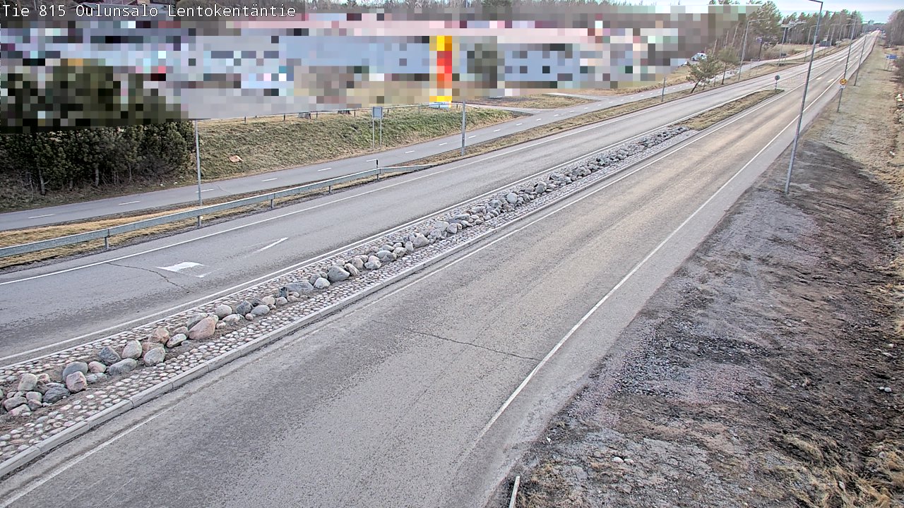 Weather Camera Image Väg 816 Uleåsalo, Lentokentäntie, Oulu, Pohjois-Pohjanmaa