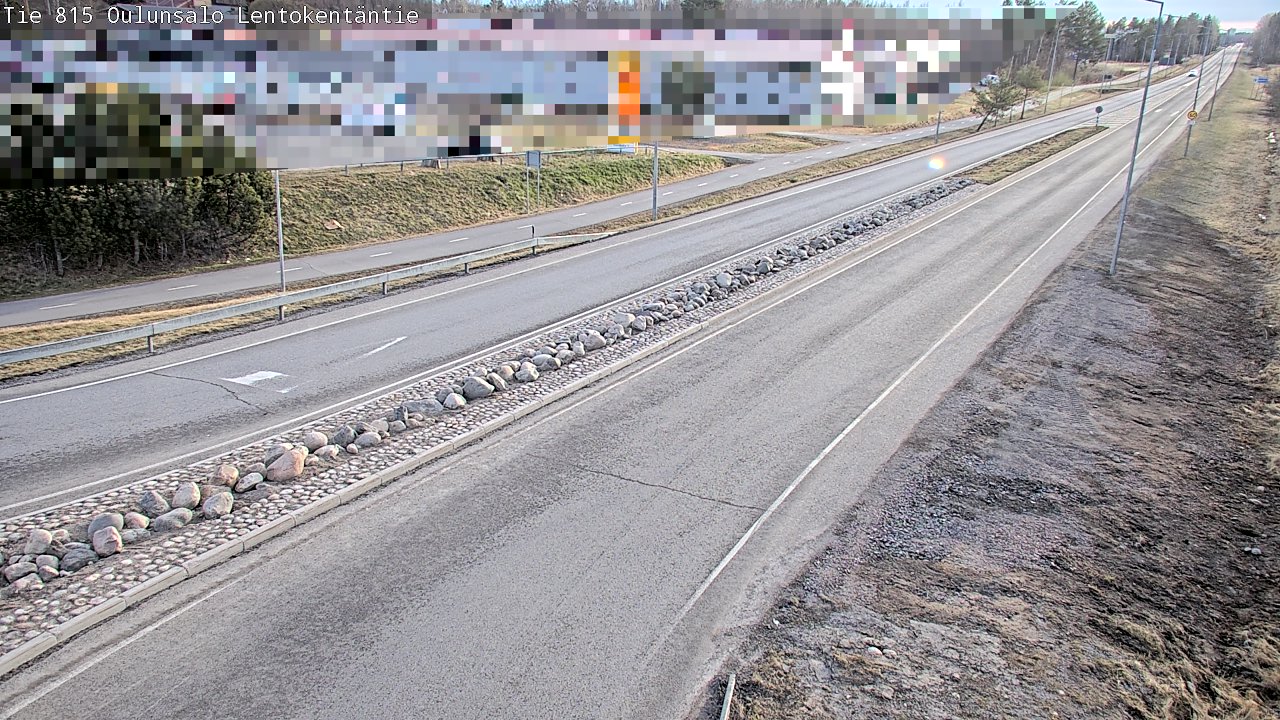 Weather Camera Image Väg 816 Uleåsalo, Lentokentäntie, Oulu, Pohjois-Pohjanmaa