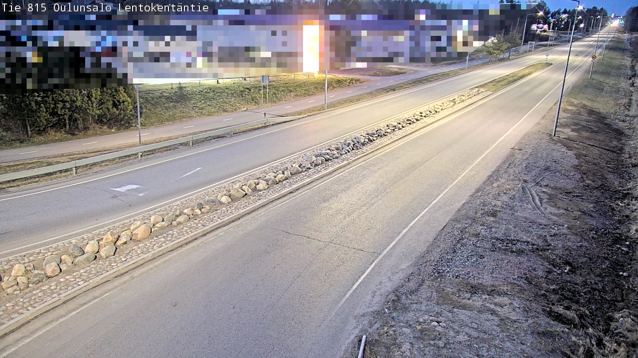 Weather Camera Image Väg 816 Uleåsalo, Lentokentäntie, Oulu, Pohjois-Pohjanmaa