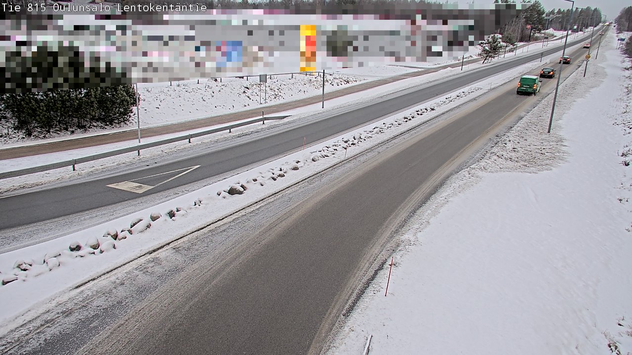 Weather Camera Image Väg 816 Uleåsalo, Lentokentäntie, Oulu, Pohjois-Pohjanmaa