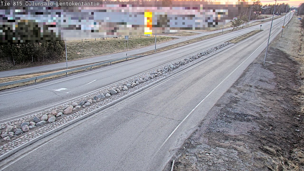 Weather Camera Image Väg 816 Uleåsalo, Lentokentäntie, Oulu, Pohjois-Pohjanmaa