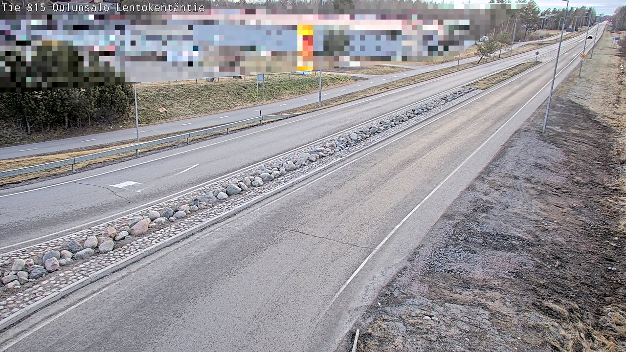 Weather Camera Image Väg 816 Uleåsalo, Lentokentäntie, Oulu, Pohjois-Pohjanmaa
