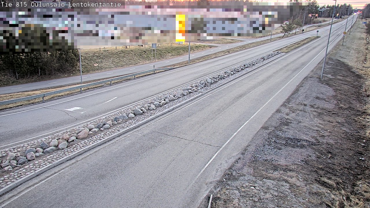 Weather Camera Image Väg 816 Uleåsalo, Lentokentäntie, Oulu, Pohjois-Pohjanmaa
