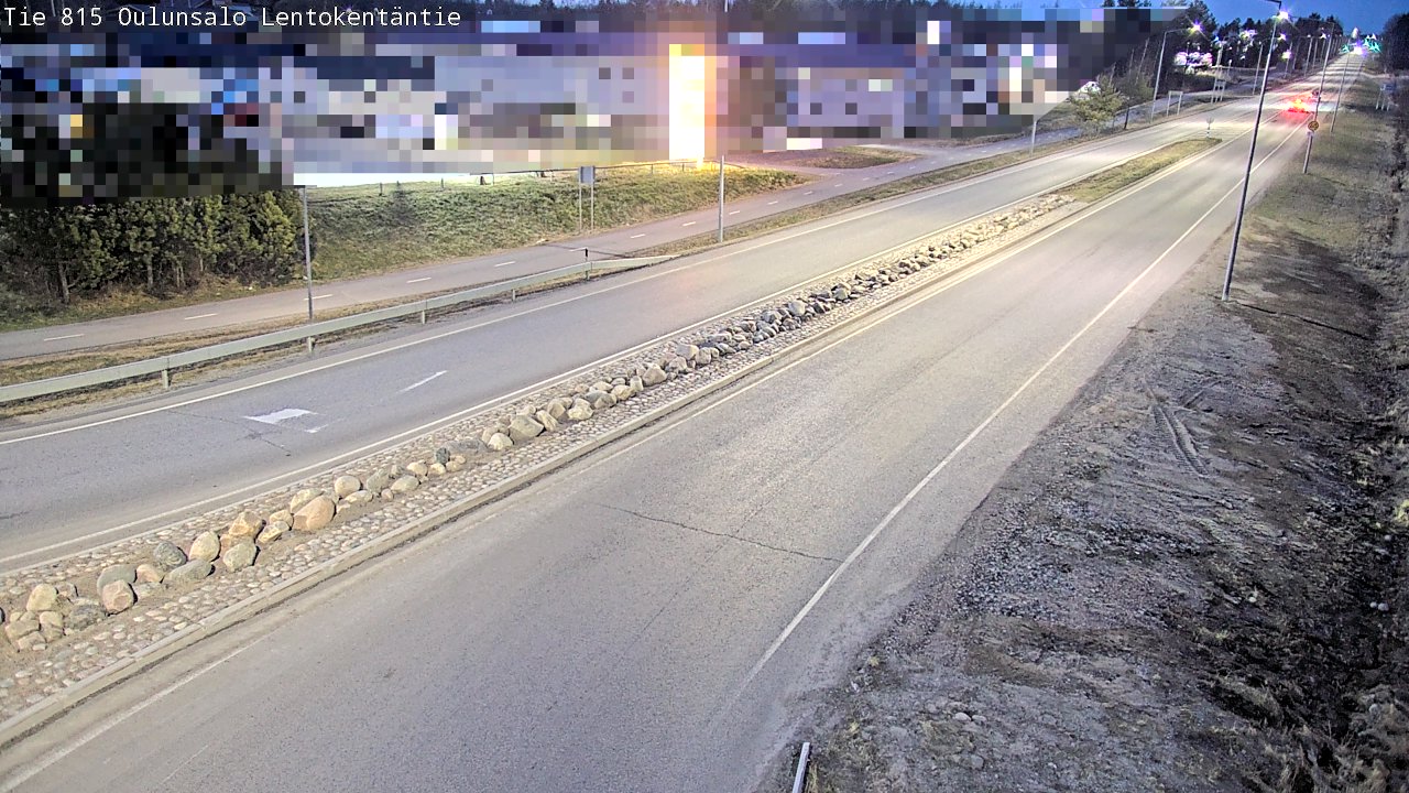 Weather Camera Image Väg 816 Uleåsalo, Lentokentäntie, Oulu, Pohjois-Pohjanmaa
