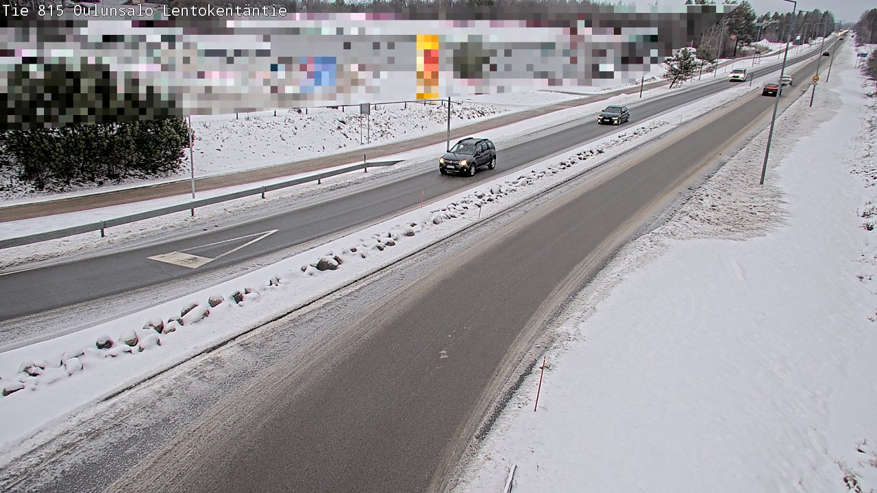 Weather Camera Image Väg 816 Uleåsalo, Lentokentäntie, Oulu, Pohjois-Pohjanmaa