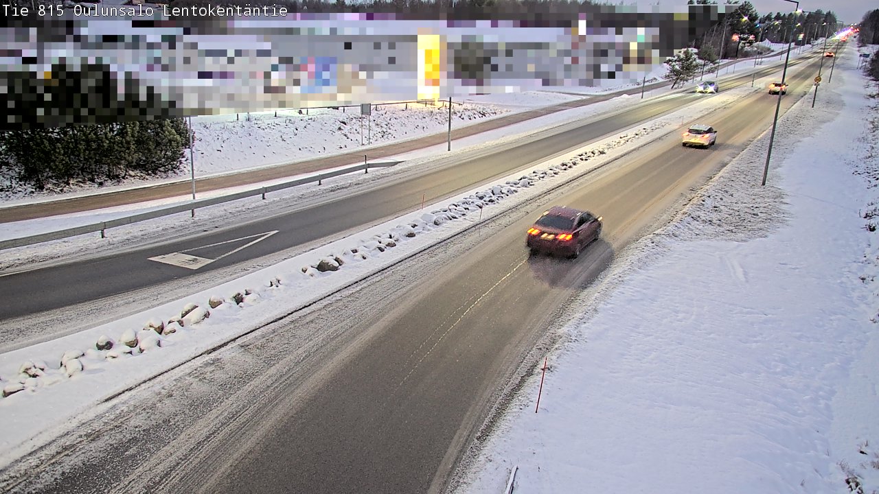 Weather Camera Image Väg 816 Uleåsalo, Lentokentäntie, Oulu, Pohjois-Pohjanmaa