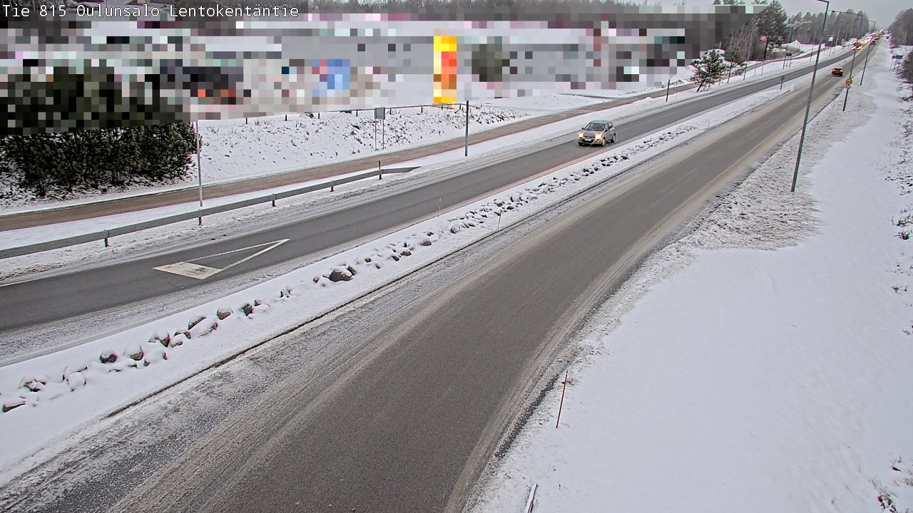 Weather Camera Image Väg 816 Uleåsalo, Lentokentäntie, Oulu, Pohjois-Pohjanmaa