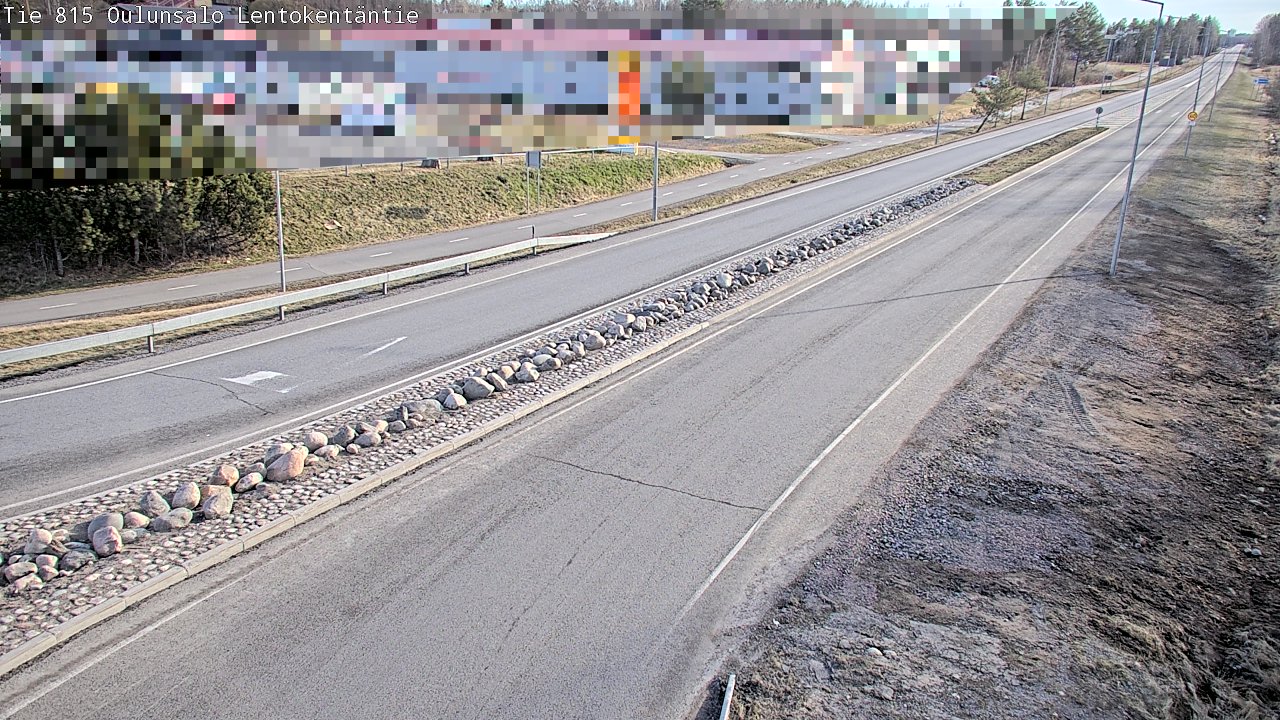 Weather Camera Image Väg 816 Uleåsalo, Lentokentäntie, Oulu, Pohjois-Pohjanmaa