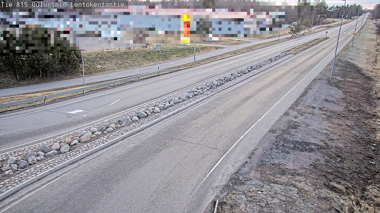Weather Camera Image Väg 816 Uleåsalo, Lentokentäntie, Oulu, Pohjois-Pohjanmaa