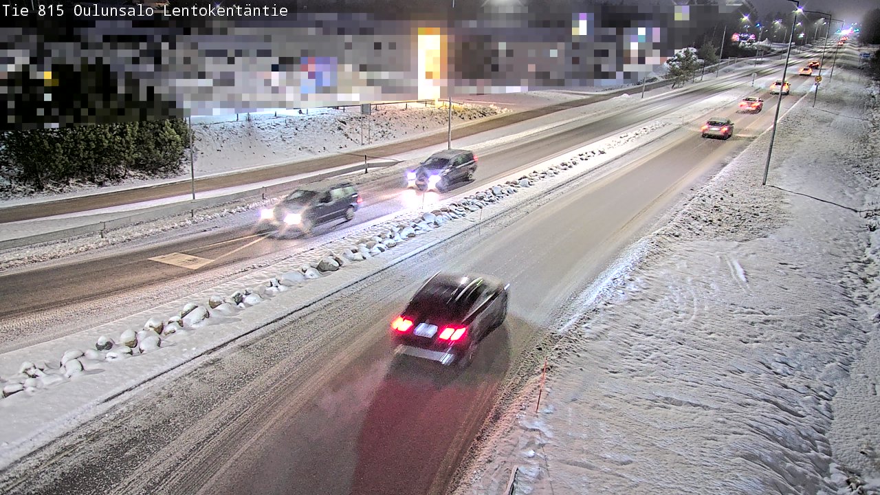 Weather Camera Image Väg 816 Uleåsalo, Lentokentäntie, Oulu, Pohjois-Pohjanmaa