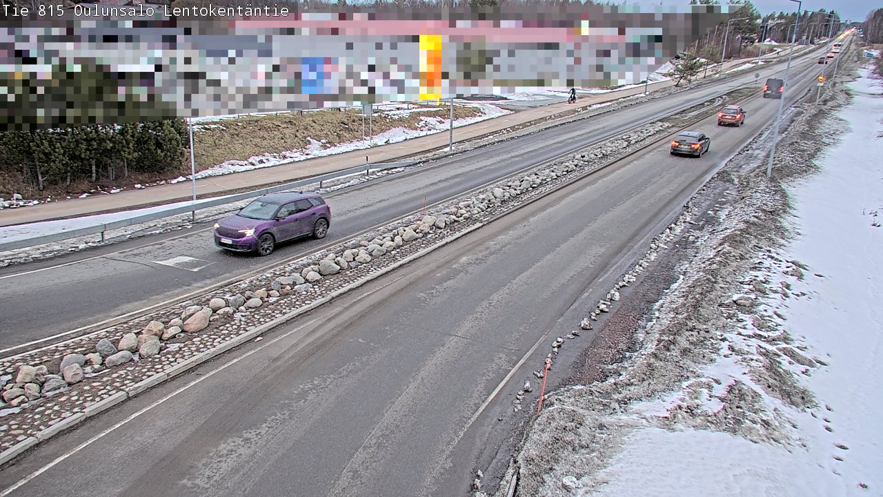 Weather Camera Image Väg 816 Uleåsalo, Lentokentäntie, Oulu, Pohjois-Pohjanmaa