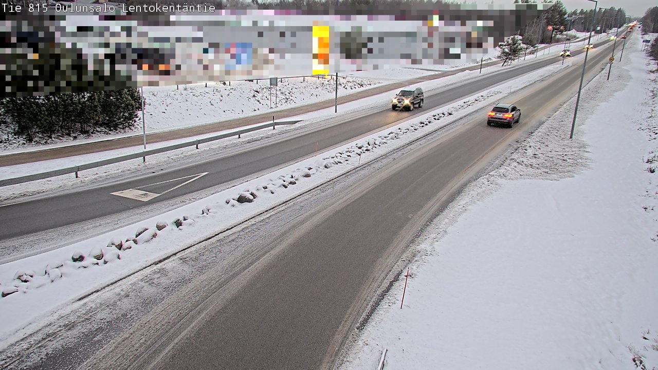 Weather Camera Image Väg 816 Uleåsalo, Lentokentäntie, Oulu, Pohjois-Pohjanmaa