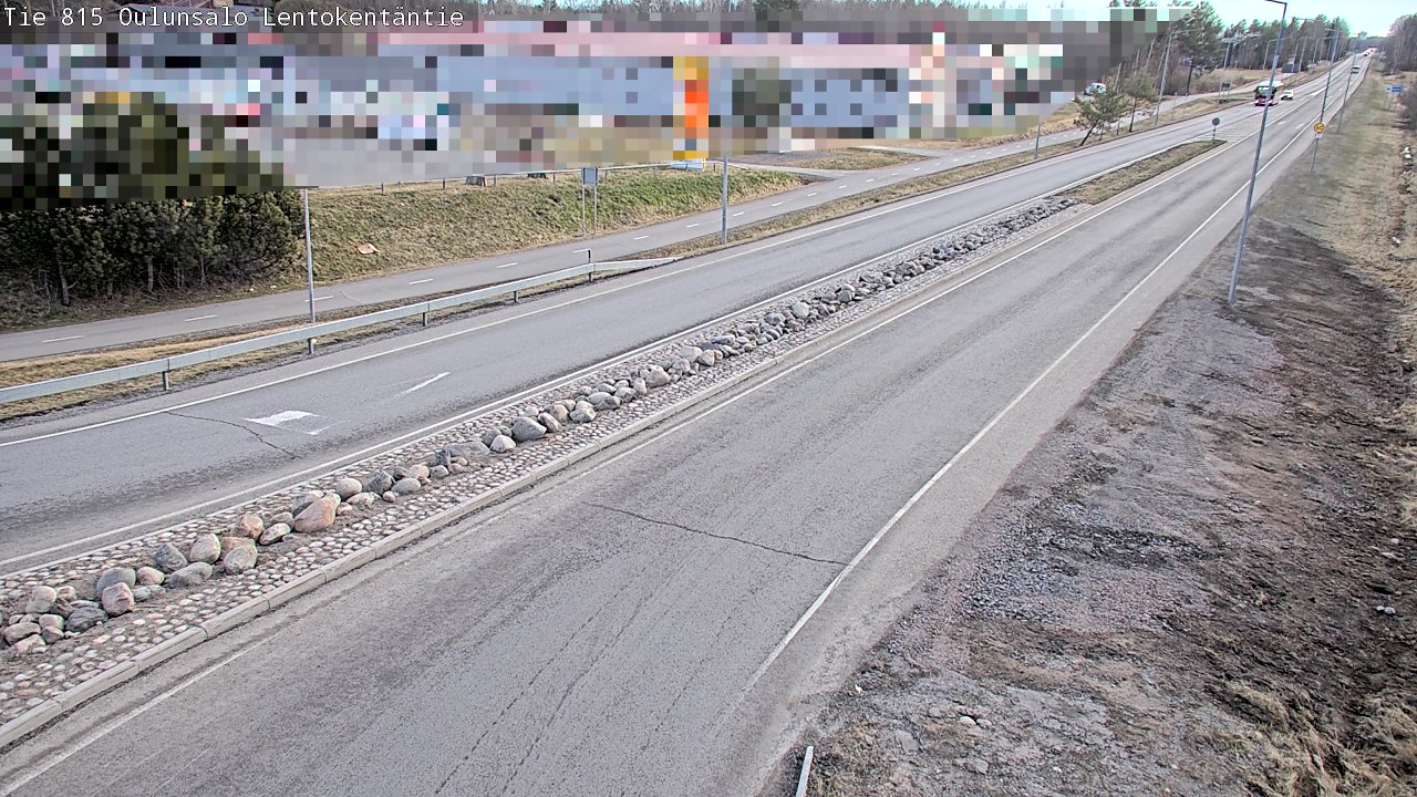 Weather Camera Image Väg 816 Uleåsalo, Lentokentäntie, Oulu, Pohjois-Pohjanmaa