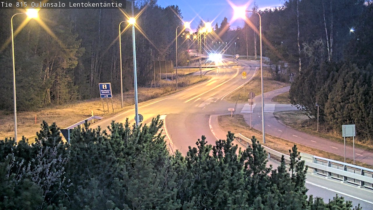 Weather Camera Image Väg 816 Uleåsalo, Lentokentäntie, Oulu, Pohjois-Pohjanmaa