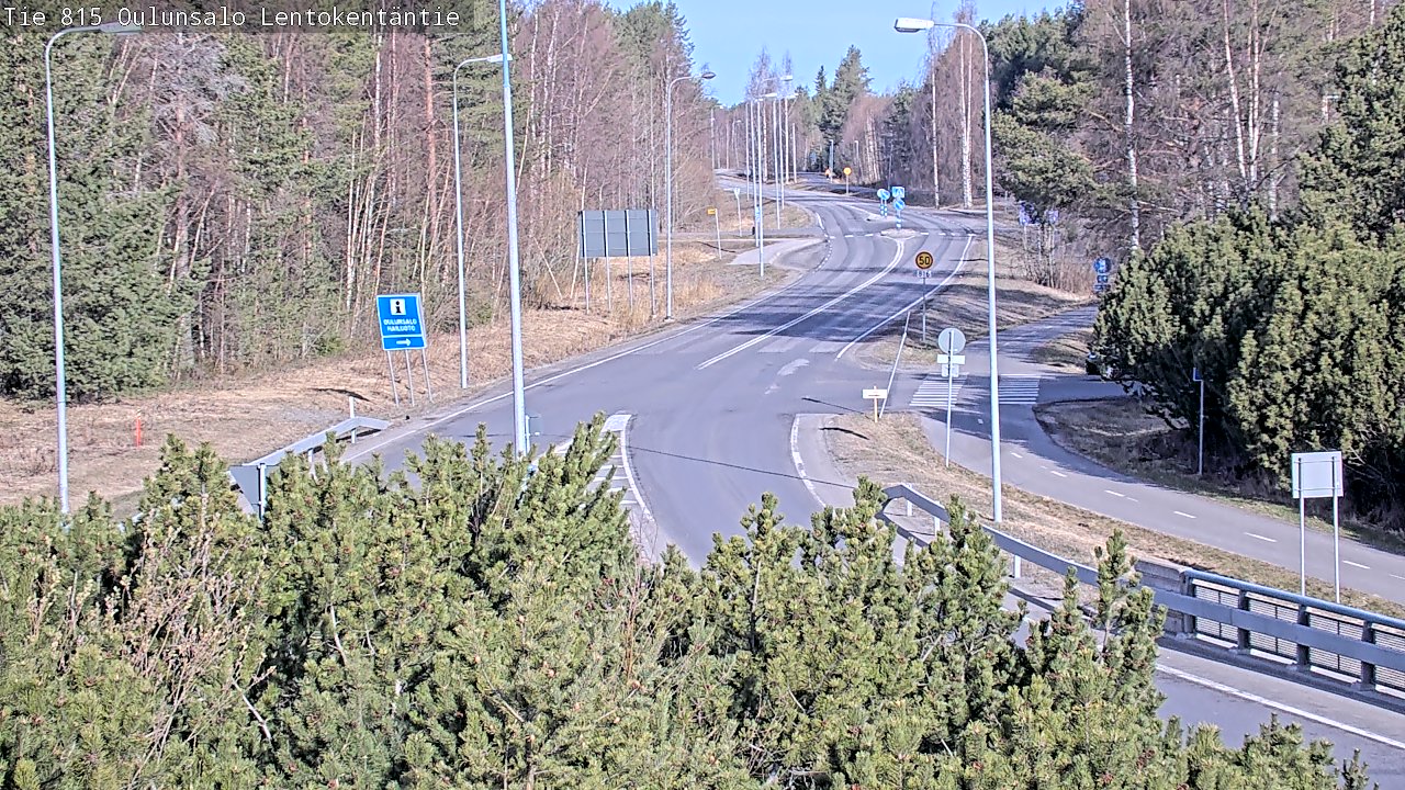 Weather Camera Image Väg 816 Uleåsalo, Lentokentäntie, Oulu, Pohjois-Pohjanmaa