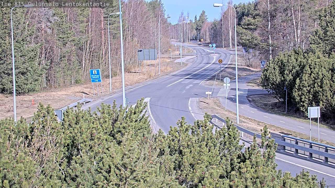 Weather Camera Image Väg 816 Uleåsalo, Lentokentäntie, Oulu, Pohjois-Pohjanmaa