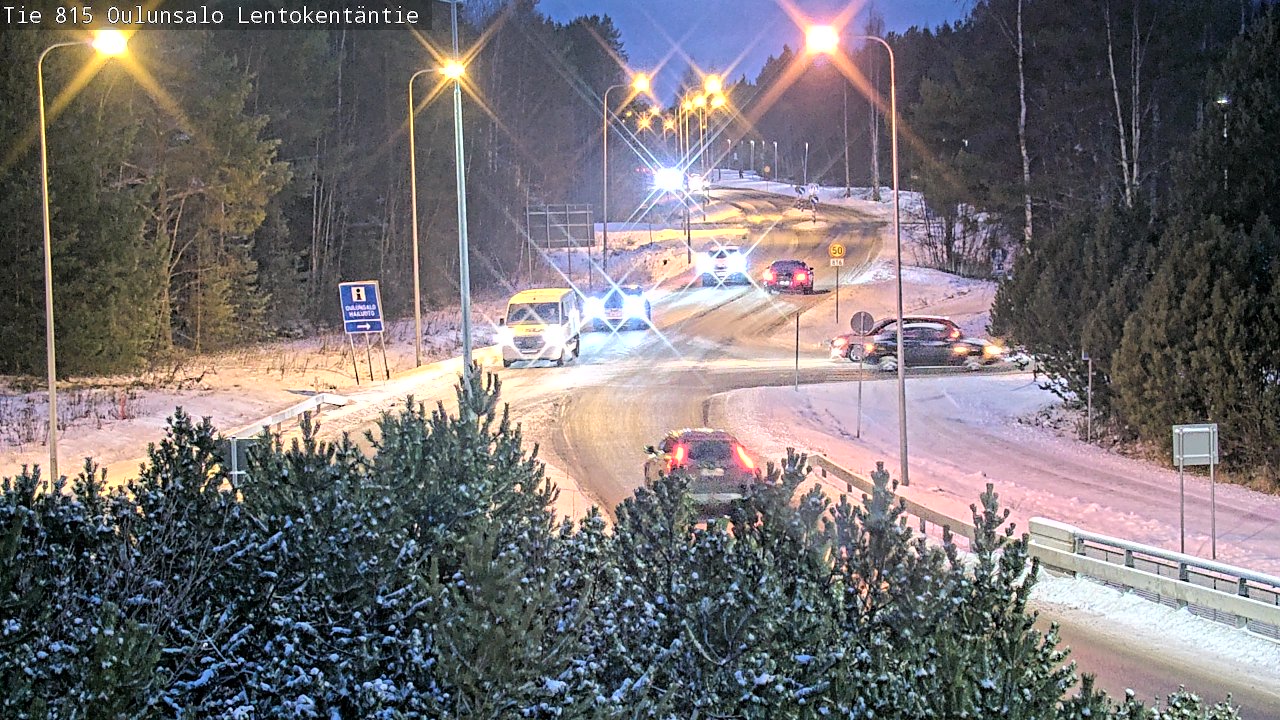 Weather Camera Image Väg 816 Uleåsalo, Lentokentäntie, Oulu, Pohjois-Pohjanmaa